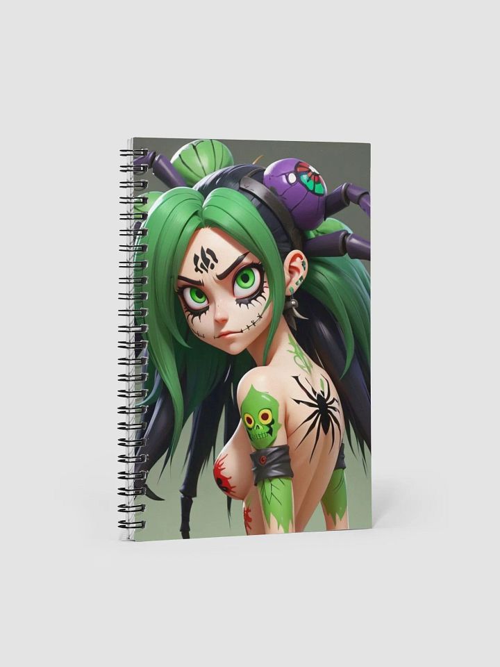 Intense Green-Haired Character Spiral Notebook product image (1)