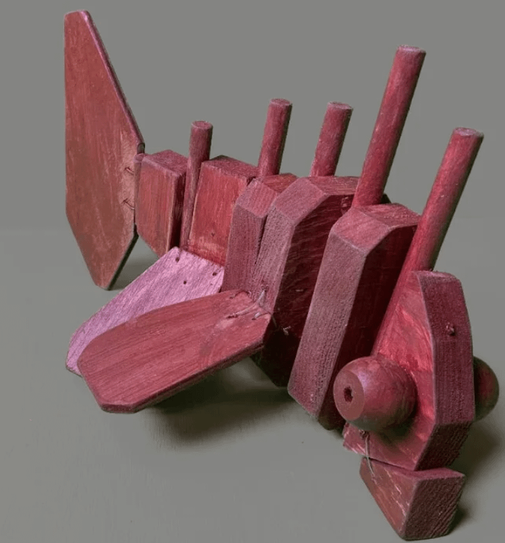 Made To Order: Handmade Wooden Red Lionfish Puppet Toy product image (1)