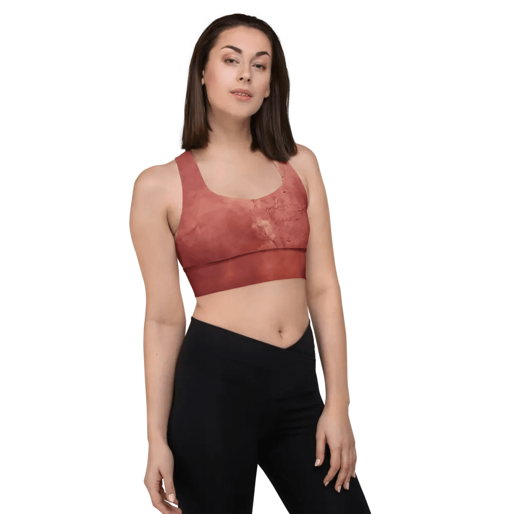 Abstract Grunge intense red Longline Sports Bra product image (5)