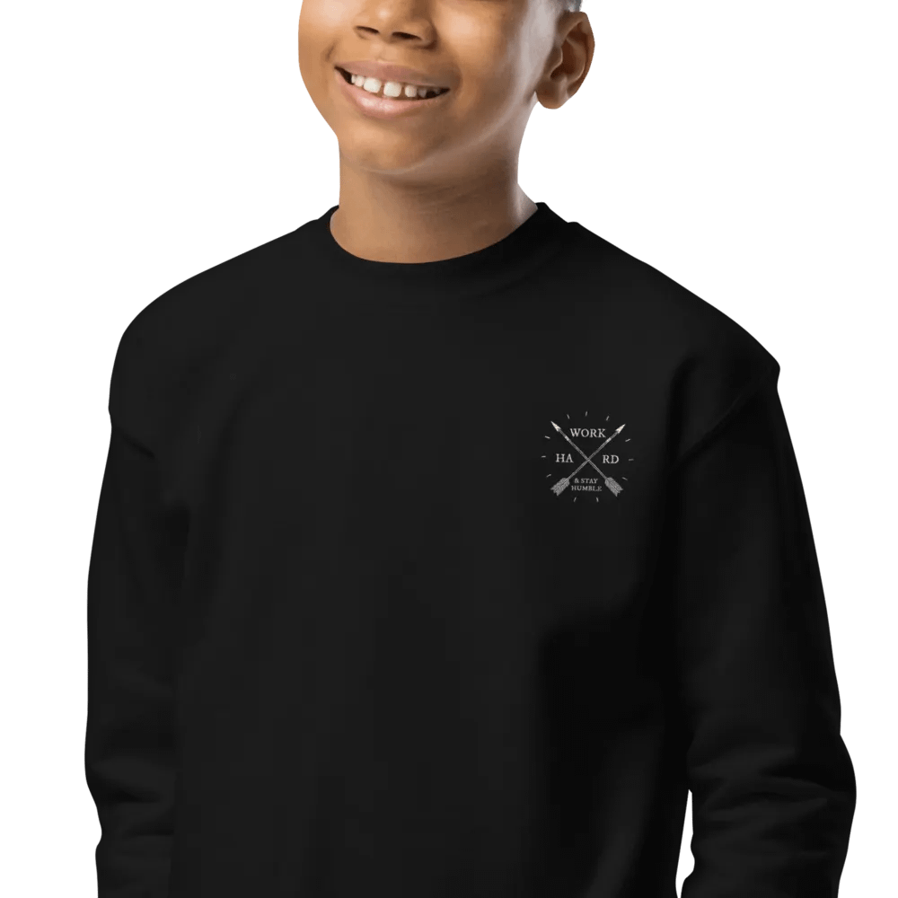 'Work Hard & Stay Humble' Cozy Comfort Youth Crew Neck Sweatshirt product image (2)