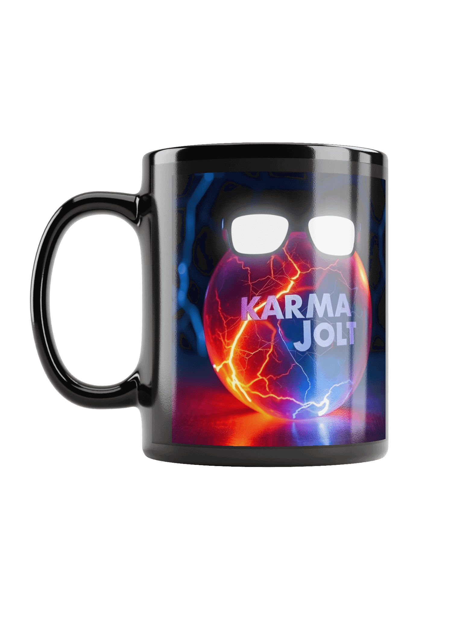 Karma Jolt & Keep Smiling Black Glossy Mug product image (2)