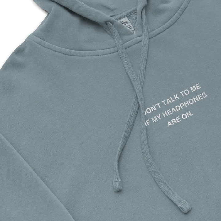 HEADPHONES ON embroidered pigment hoodie product image (1)