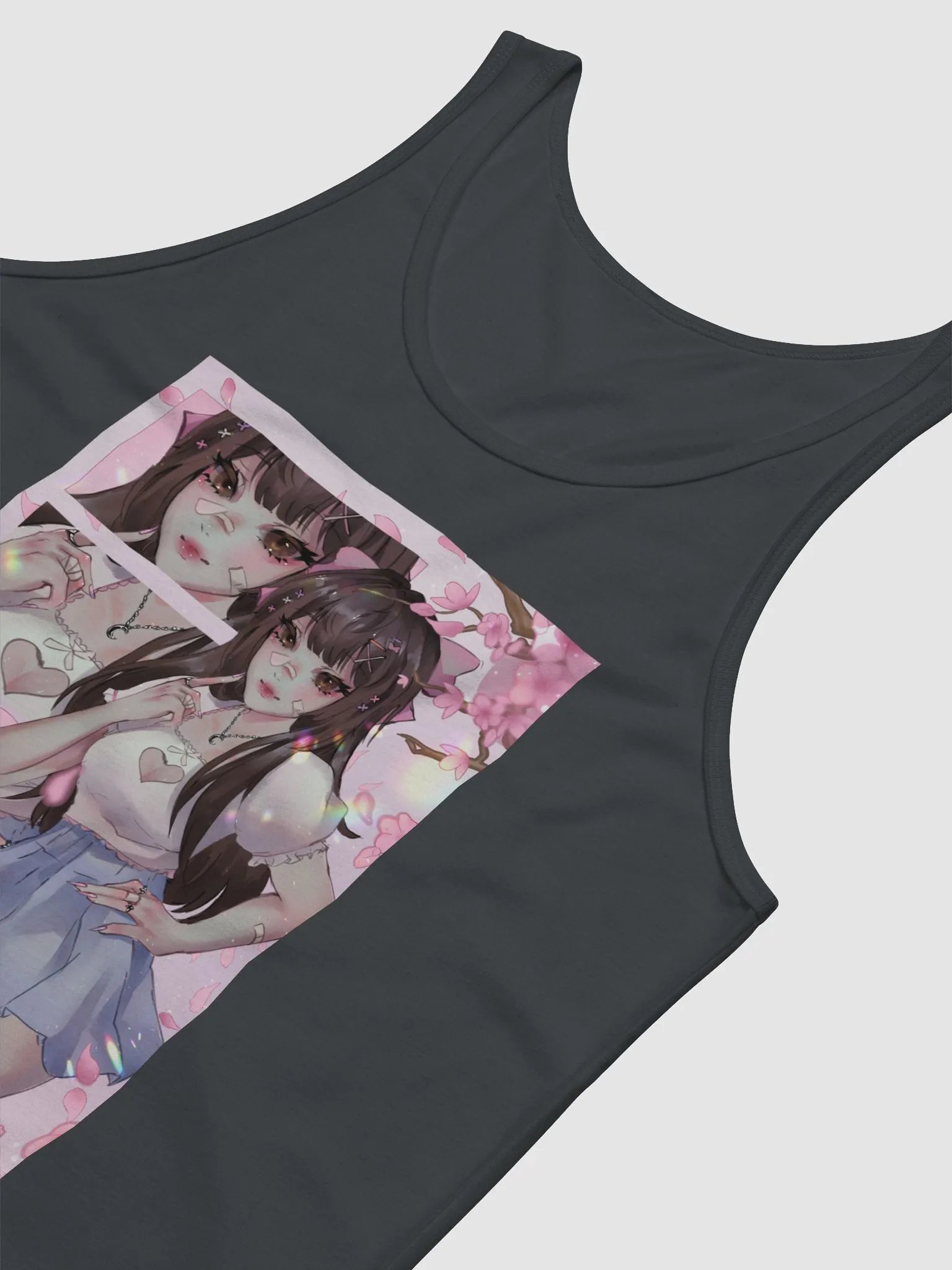 hime blossoms - men's distressed tank top ❀ product image (3)