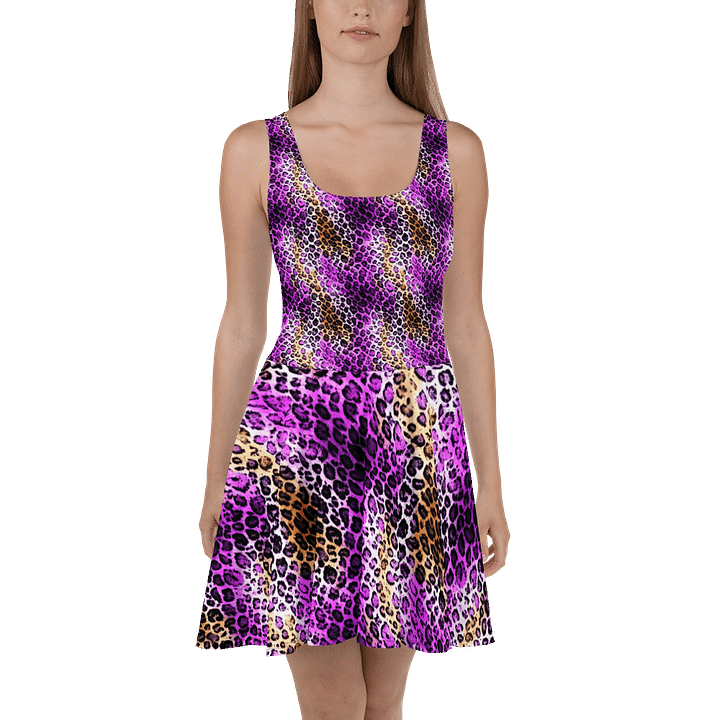 Purple Leopard Skin Skater Dress product image (2)