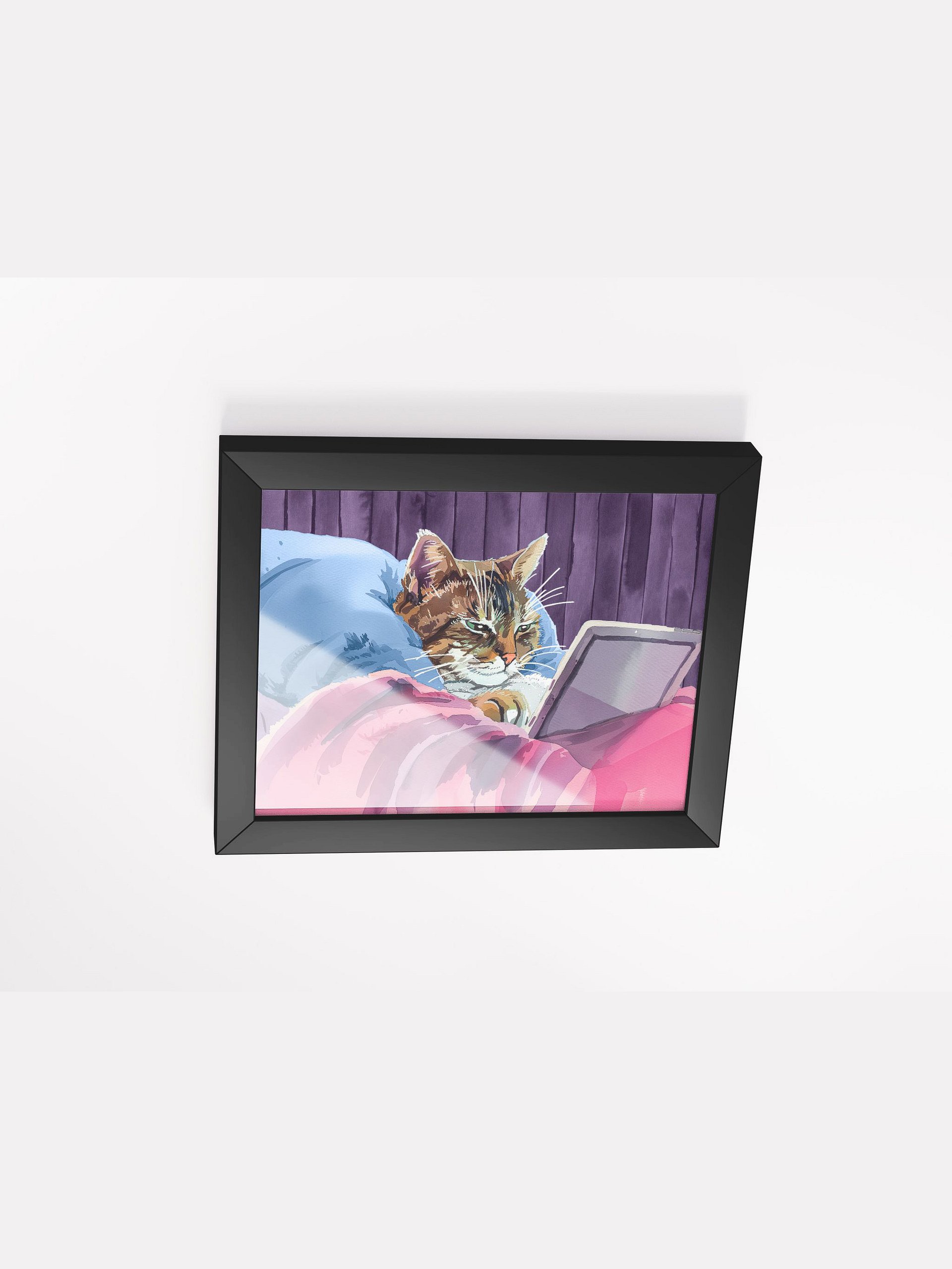 21st Century Digital Cat – Fun Feline Studio Framed Print product image (3)