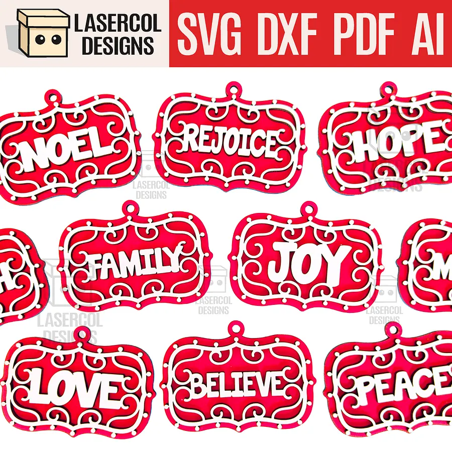 Christmas Ornaments / Plaques - Laser Cut Files product image (1)
