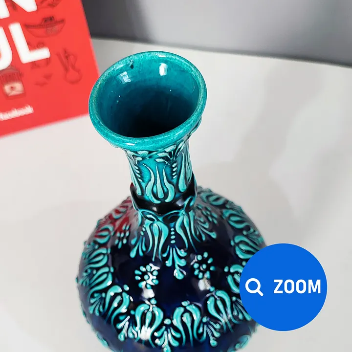 Ceramic turkuaz vase (Gözyaşı Vazo) — handmade pottery product image (2)