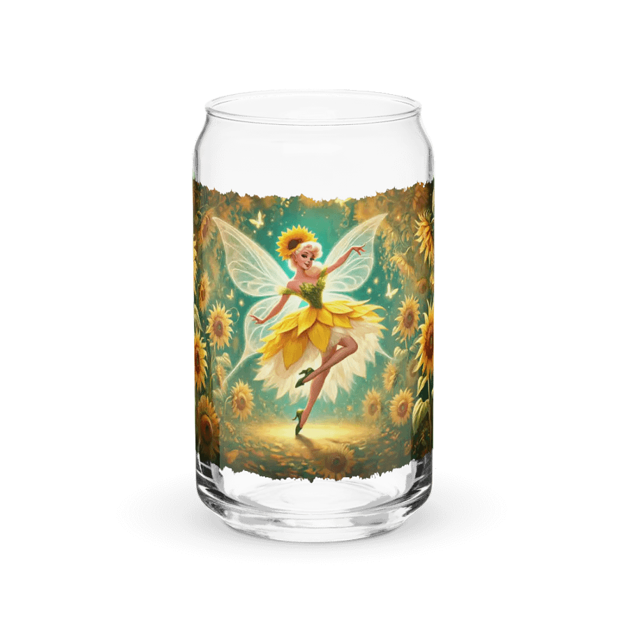 Sunflower Fairy Enchanting Glass with Optional Lid and Straw product image (1)