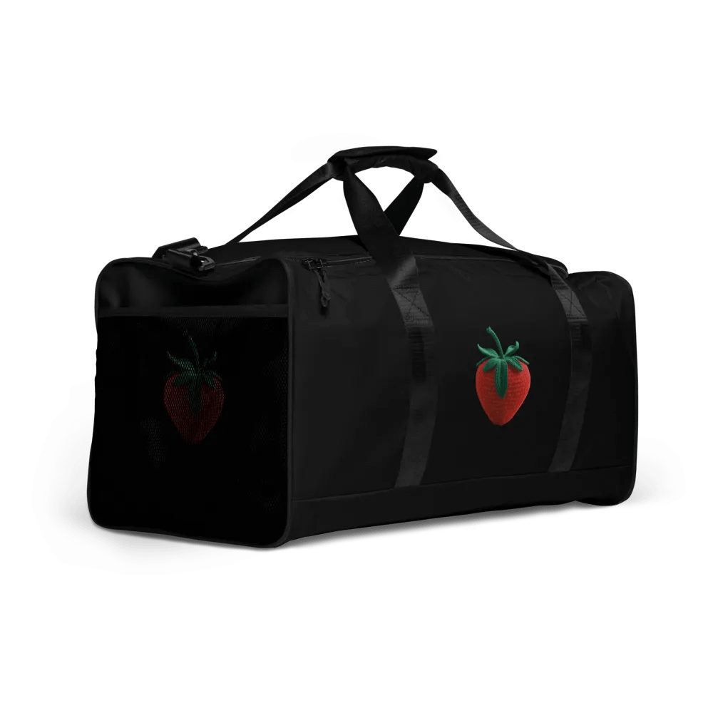 CozyAvocado Black Duffle Bag Strawberry #1 product image (12)