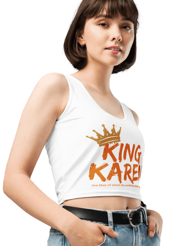 King Karen Crowned White Stretchy Crop Top product image (1)