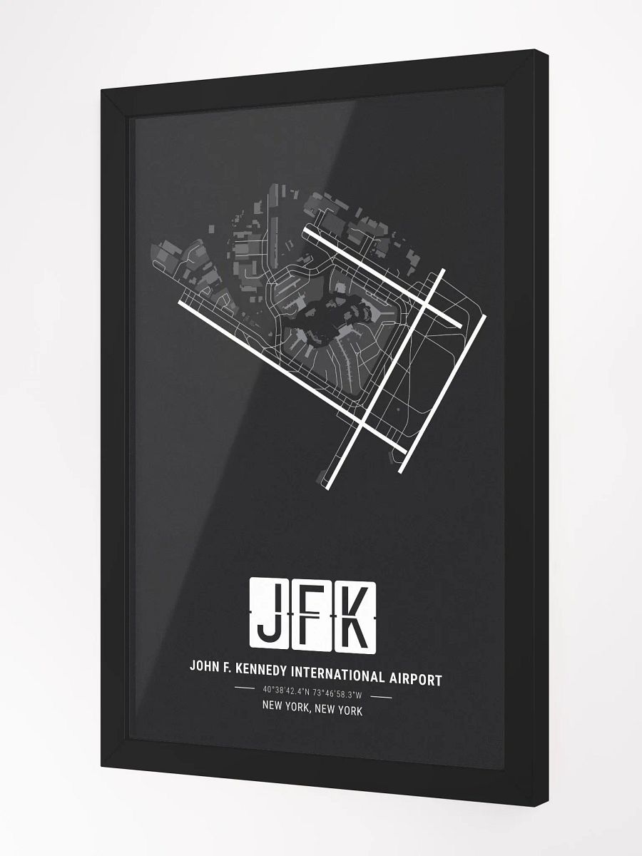 Framed Airport JFK Premium Map On Matt Paper product image (2)