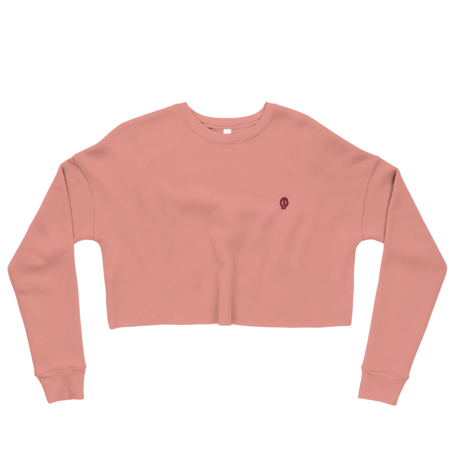EXCLAIMING MENTALLY (rose design) embroidered fleece crop crew product image (27)