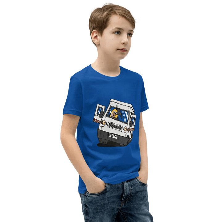 Wheelie Yellow Driving Youth T (front print!) product image (1)