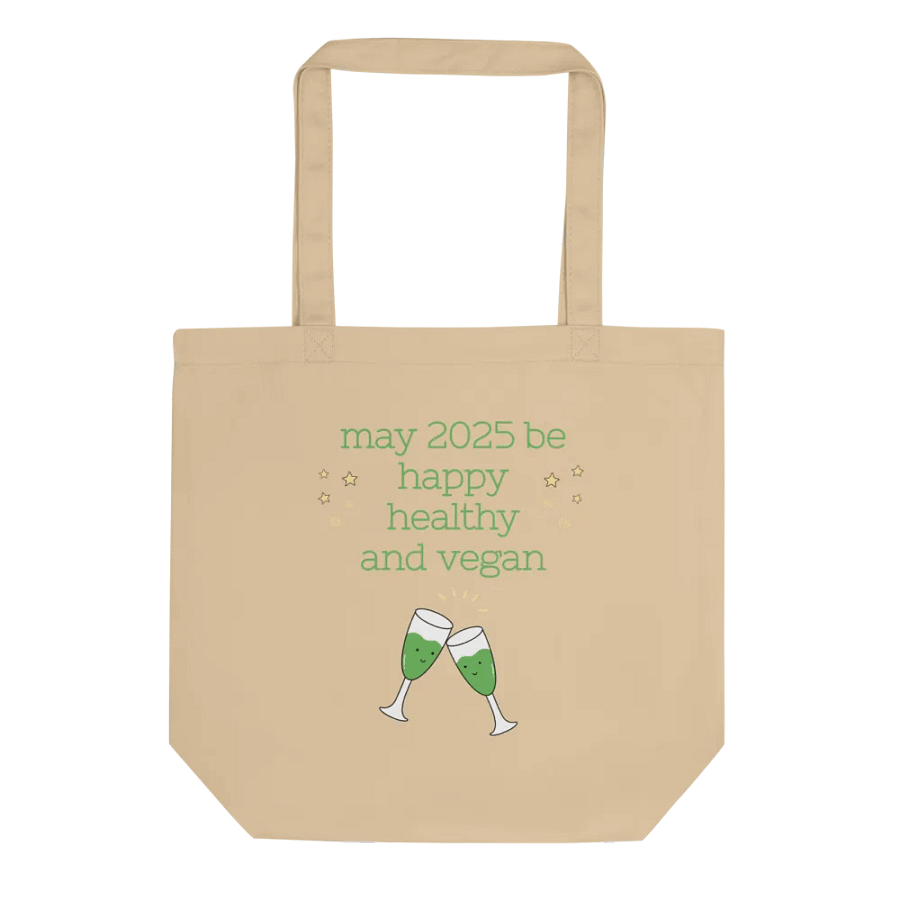“Happy, Healthy, and Vegan 2025” Organic Tote Bag product image (2)