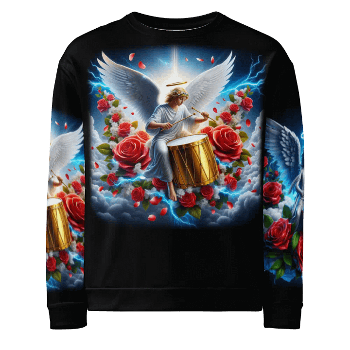 Angels making Music with a Drum - All-Over Unisex Sweatshirt #9 product image (1)