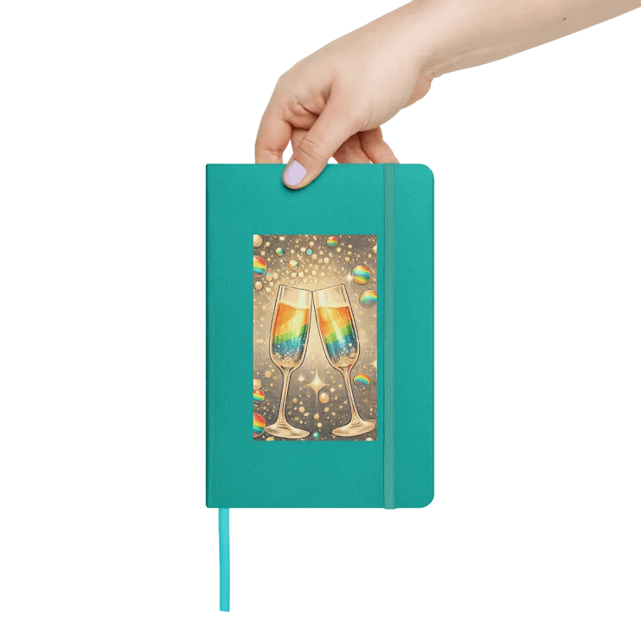 Rainbow Champagne Celebration Journal / Guestbook - TURQUOISE product image (7)