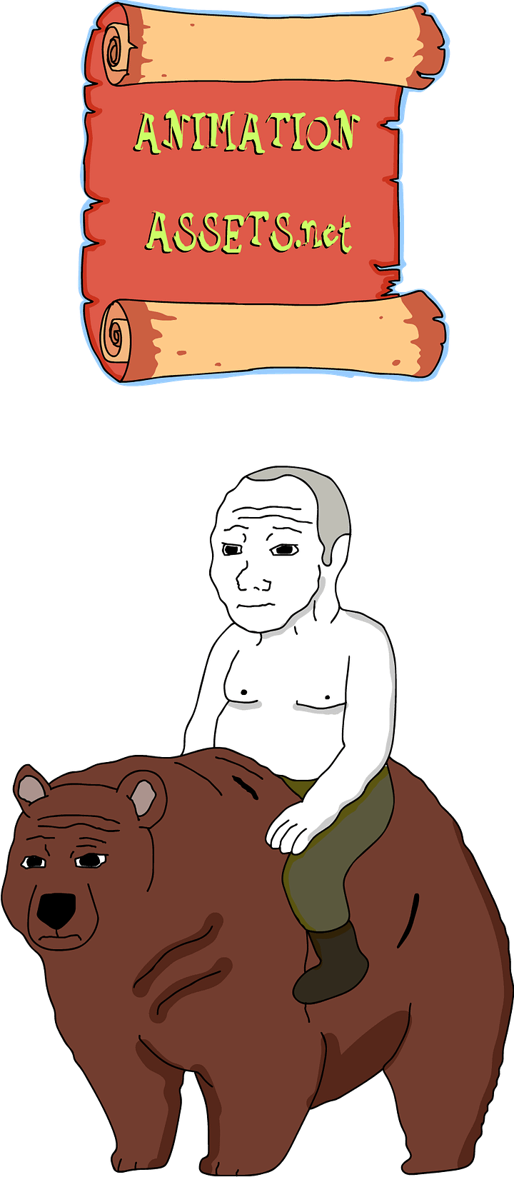 President Putin and Bear | Adobe Animate File with Rigged Mouth for Audio product image (1)