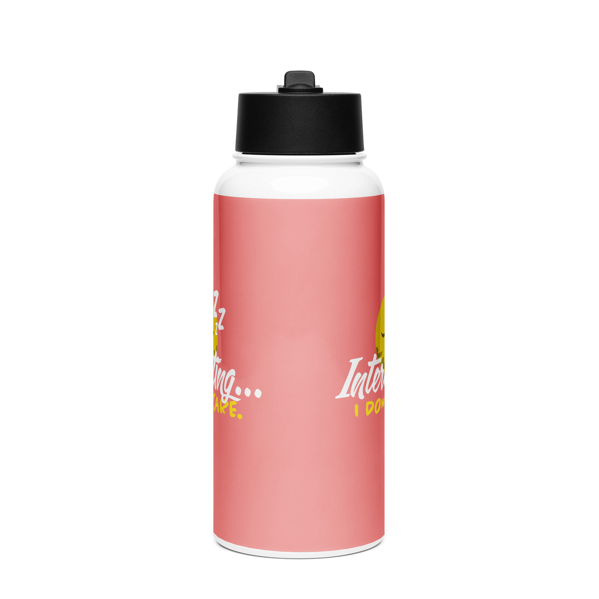 "I Don't Care" Stainless Steel Water Bottle (Pink) product image (3)
