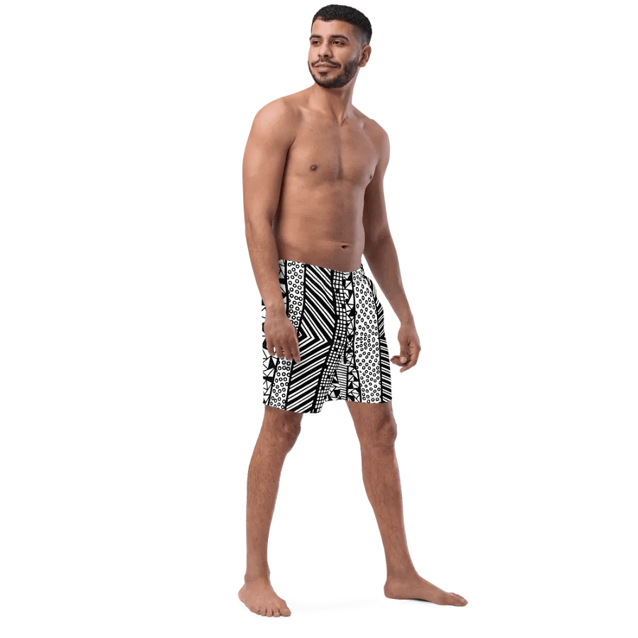 Modern pattern in black and white Swim Trunks product image (2)