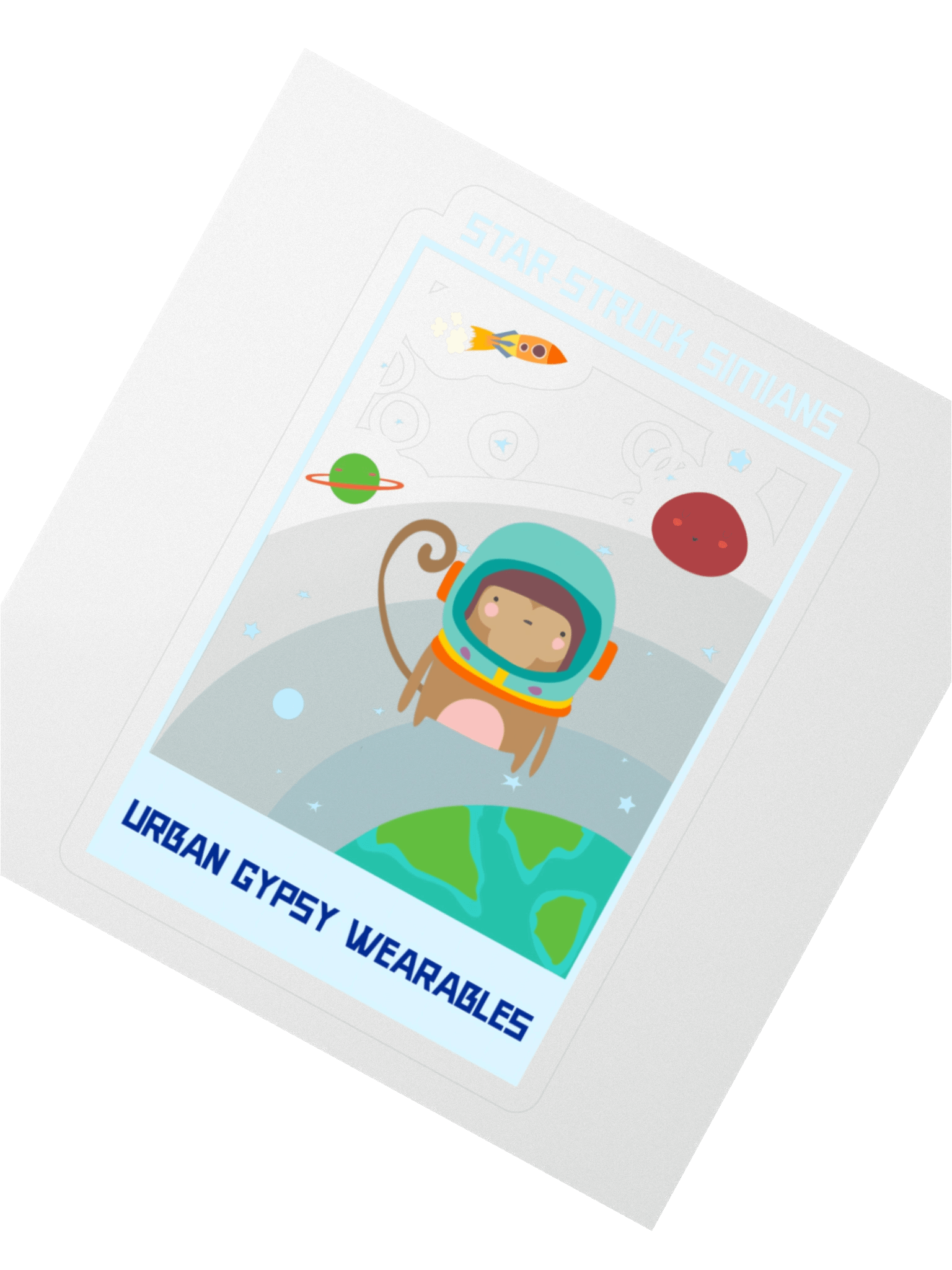 Space Monkey Kiss Cut Sticker product image (2)