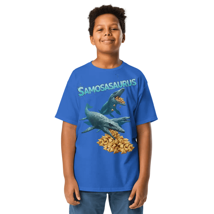 Samosasaurus - Mosasauraus and Samosa Funny Youth Dinosaur Shirt product image (16)