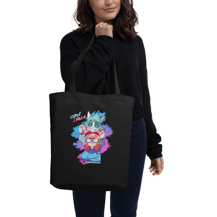Cyan teasing Alice's Eco-Friendly Tote Bag product image (2)