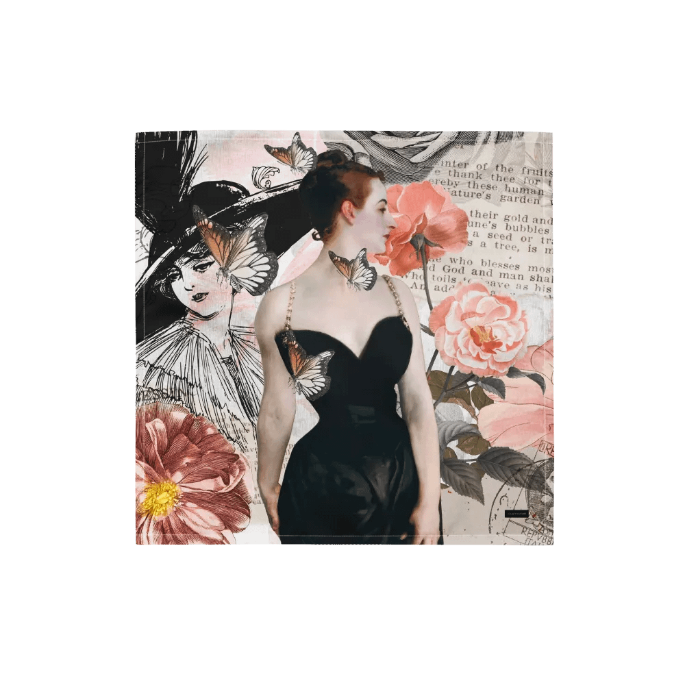 Vintage Lady Butterfly Dreams All-Over Print Bandana product image (1)