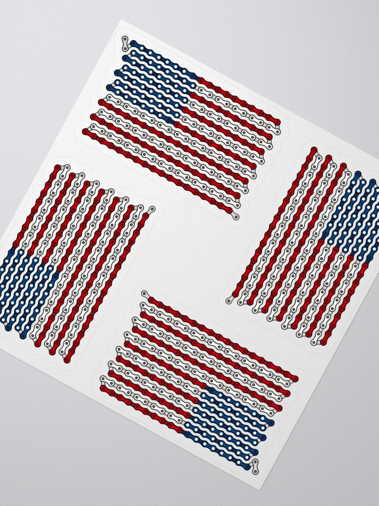 USA 50 States Bike Chain Flag Sticker 4 Pack product image (2)