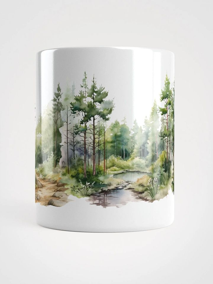 Serene Forest Path White Glossy Mug product image (2)