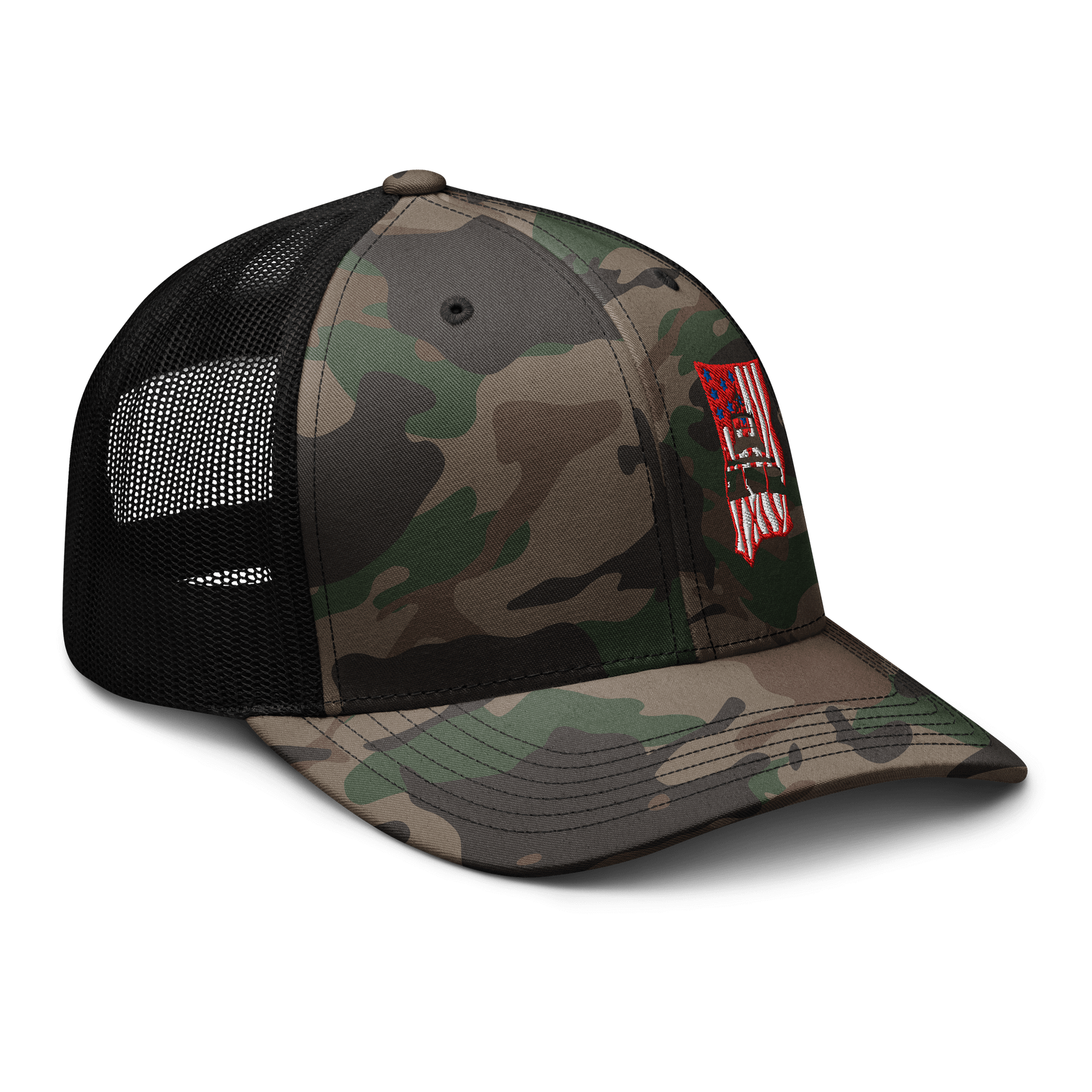 American Flag & tug cut out - Camo Trucker Hat product image (8)