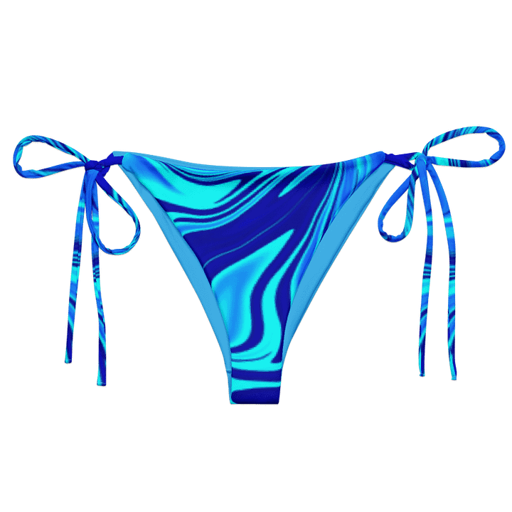 String Bikini Bottom - Light and Dark Blue Digital Fluid Art product image (1)