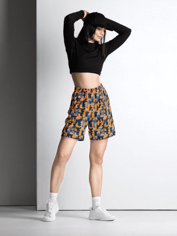 Flowing Shapes | Recycled Unisex Mesh Shorts product image (2)