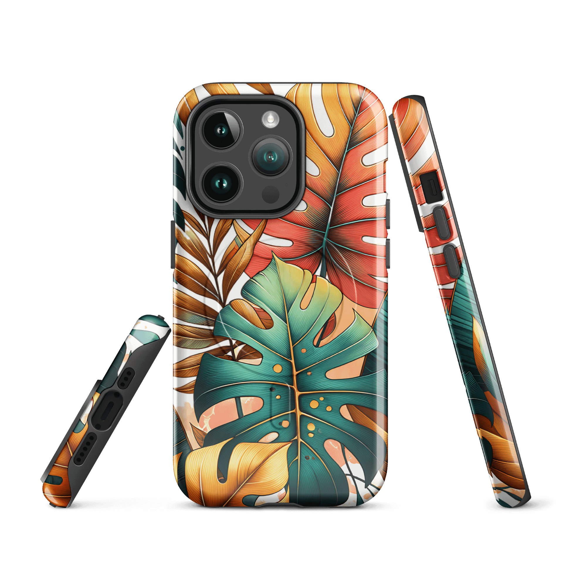 Tropical Leaves MagSafe® iPhone Tough Case, MagSafe® iPhone® Tough Case, iPhone 14, iPhone 15, iPhone 16, Pro, Pro Max, Plus product image (1)