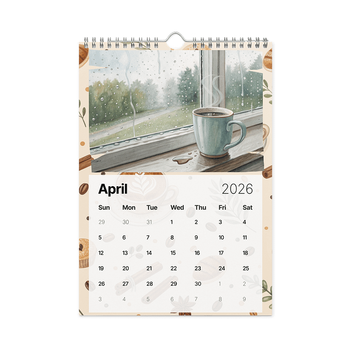 Coffee Moments Wall Calendar 2026 – A Year of Cozy Watercolor Brews product image (1)