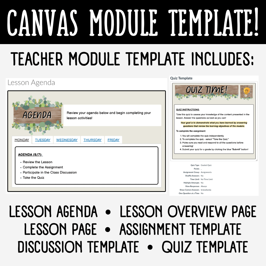 Canvas LMS Template - MODULE - Eucalyptus Farmhouse - 100% Customizable product image (2)