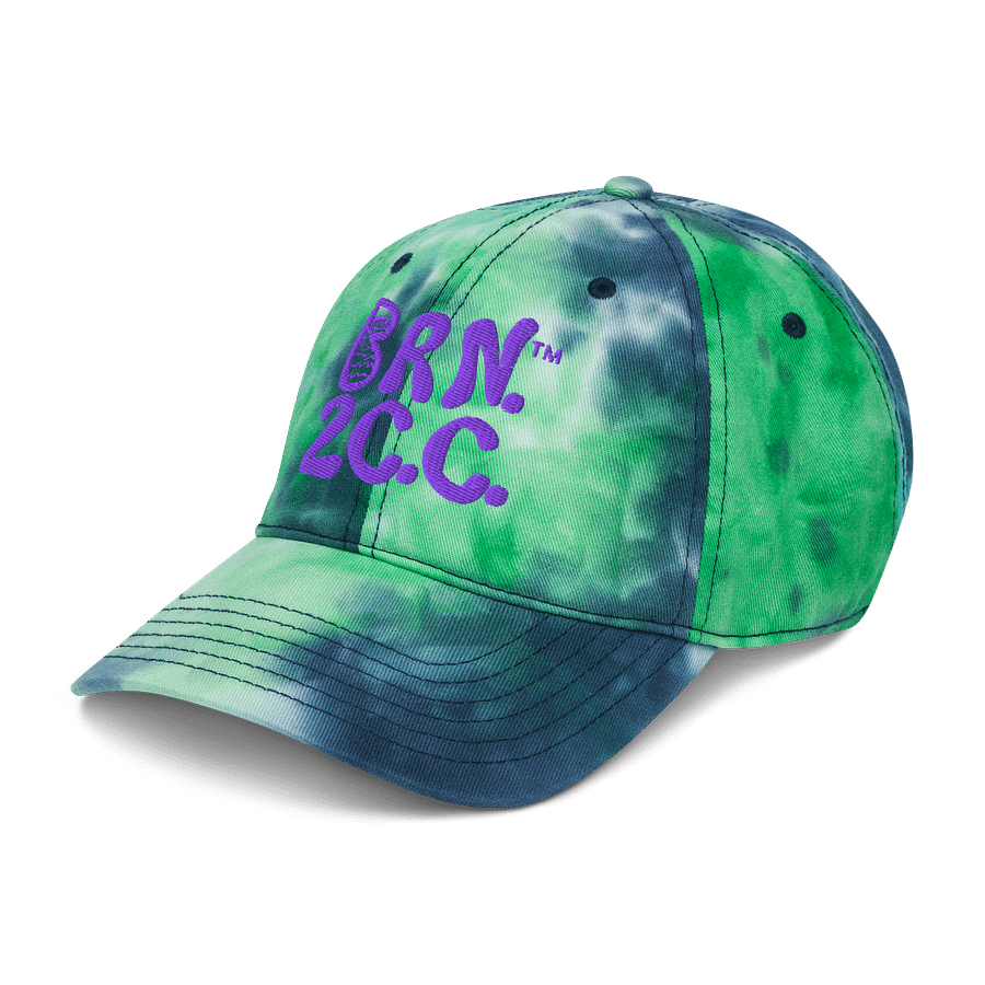 BRN.2C.C.™ | Tie-Dye Dad Hat | Coastal Cap with Groovy Vibes | Adjustable Unisex Cotton Cap | Purple 3D Puff Embroidered Logo product image (4)