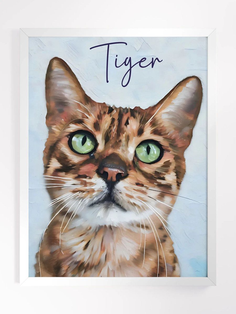 YOUR CAT! / FRAMED HIGH-QUALITY MATTE POSTER / PERSONALIZED NAME / DIGITAL ART / 18" X 24" product image (4)