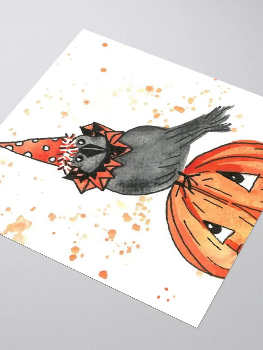 Vintage Halloween Crow Sticker product image (9)