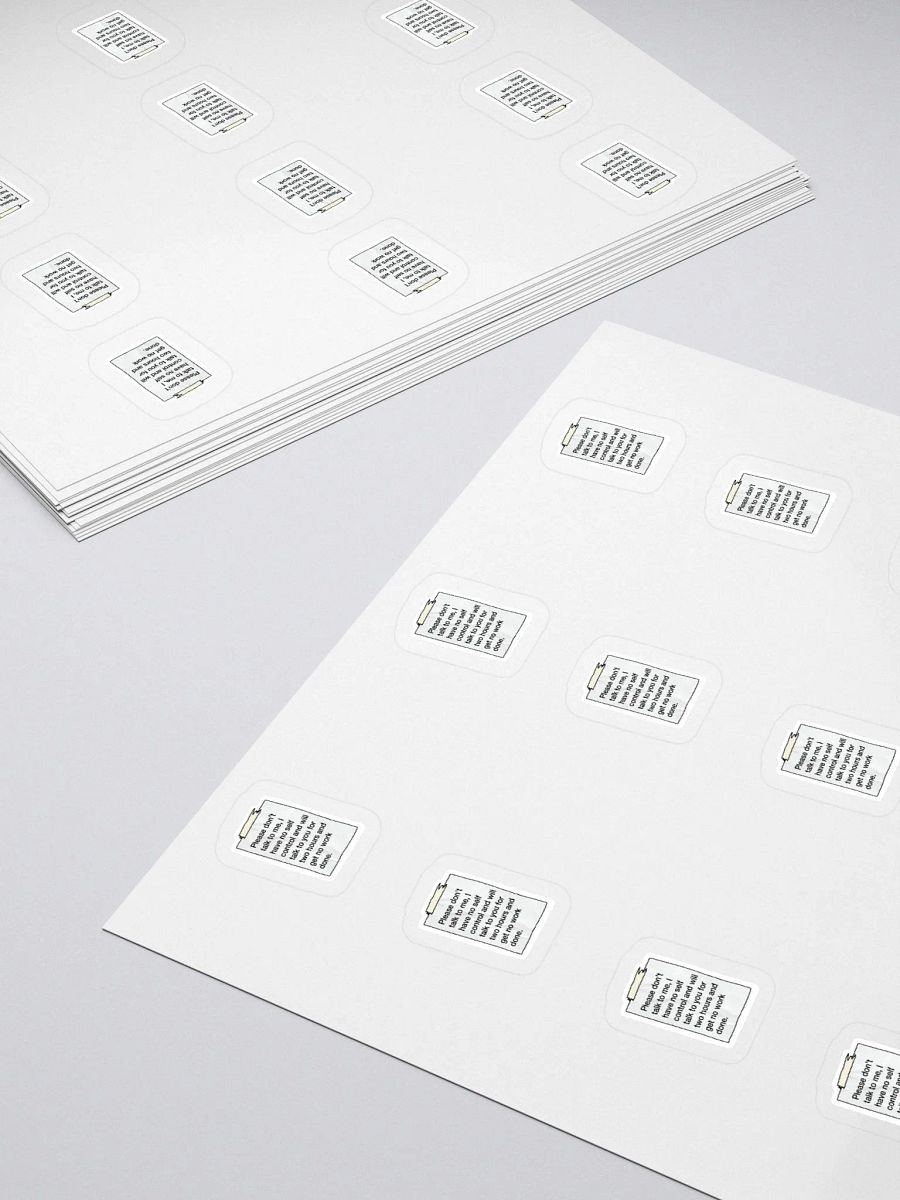 I NEED To Work Sticker (SMALL Sheet) product image (4)