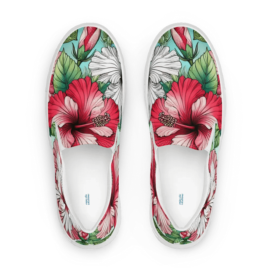 Women's Slip-On Canvas Shoes | KI-Design des Hibiskus-Mandala-Motivs product image (3)