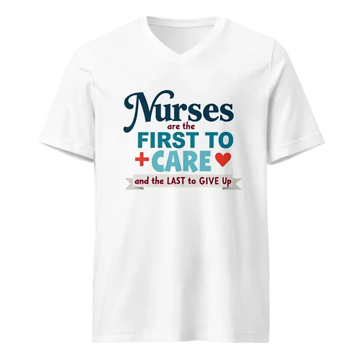 First to Care, Last to Give Up V-Neck Tee product image (1)