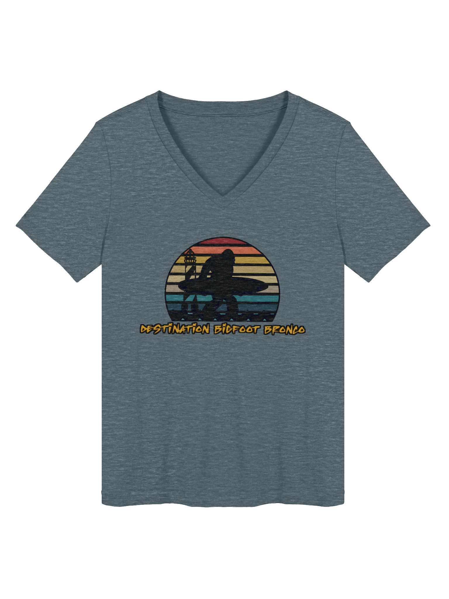 Destination Bigfoot Bronco Classic Logo Bella+Canvas Women's Relaxed V-Neck T-Shirt (Multiple Colors Available) product image (9)