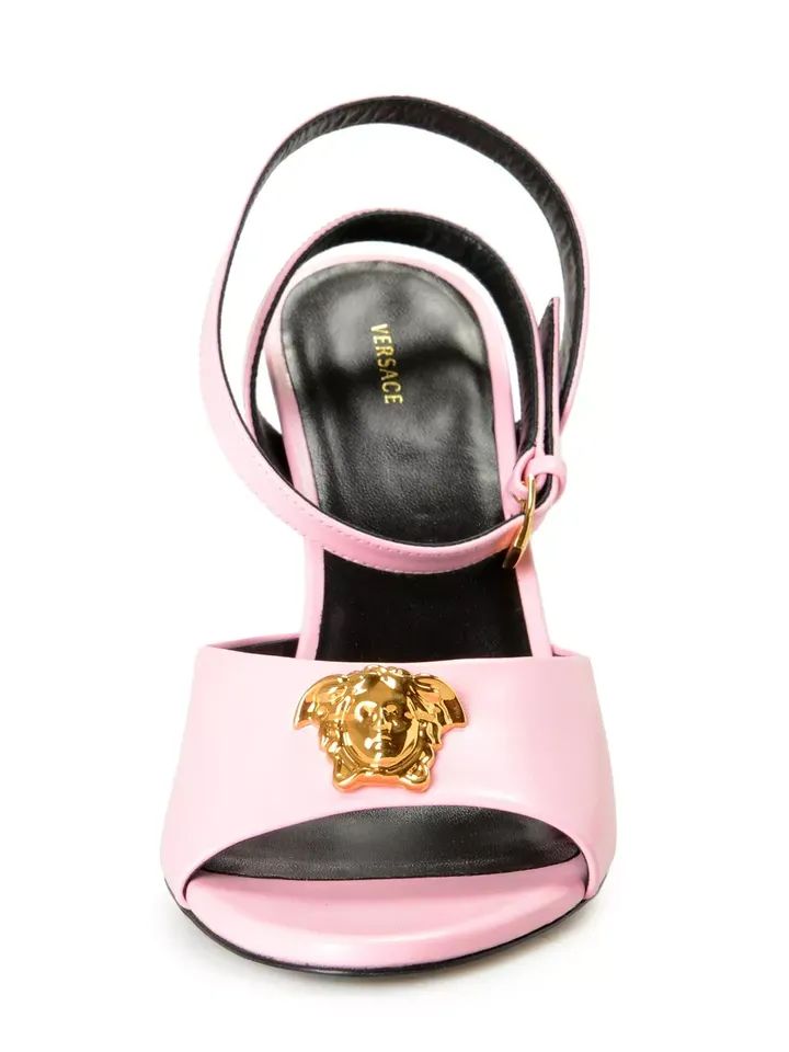 Versace Women's Candy Pink Leather Medusa Ankle Strap High Heel Pumps Shoes product image (3)