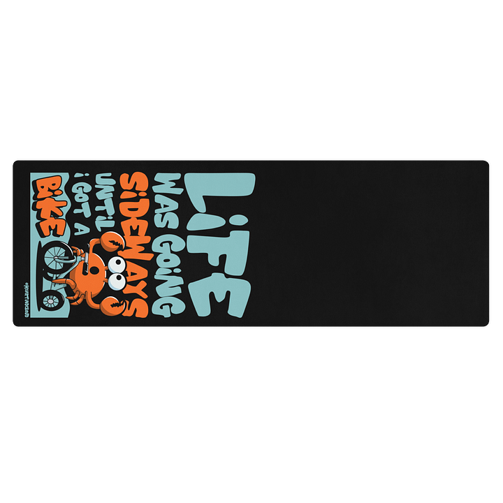 Funny Crab Yoga Mat – Life Was Going Sideways Until I Got a Bike - Beach-Inspired Cycling Design for Fitness & Wellness product image (1)
