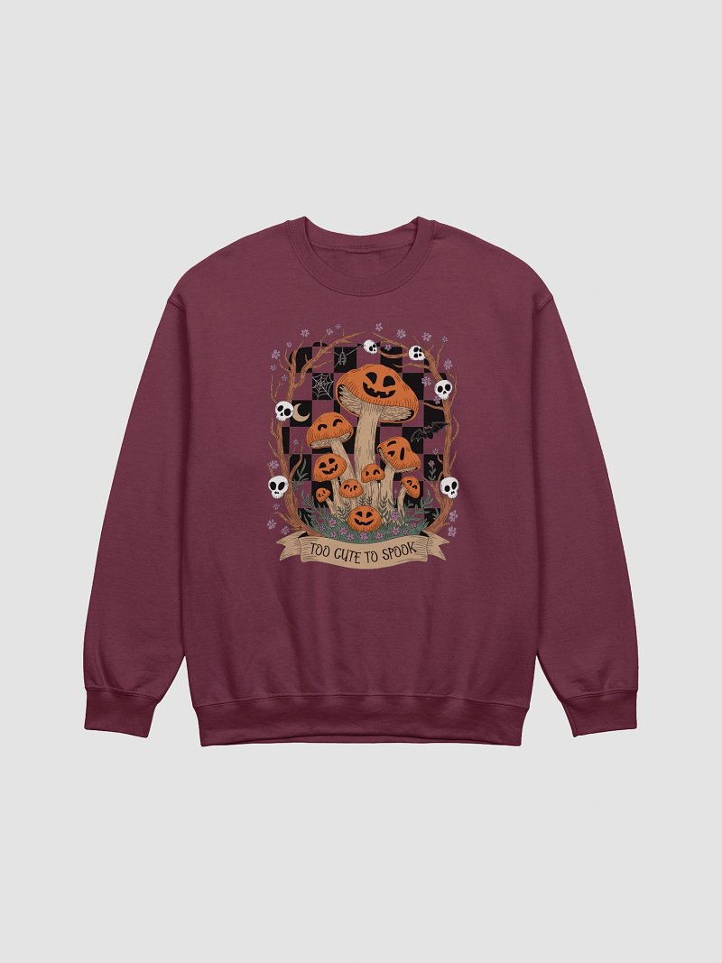 Too Cute To Spooky Halloween Mushrooms Long Sleeve Unisex Sweatshirt Top