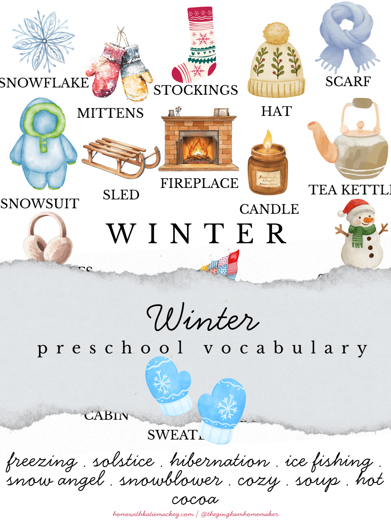 Winter Vocabulary Poster product image (1)