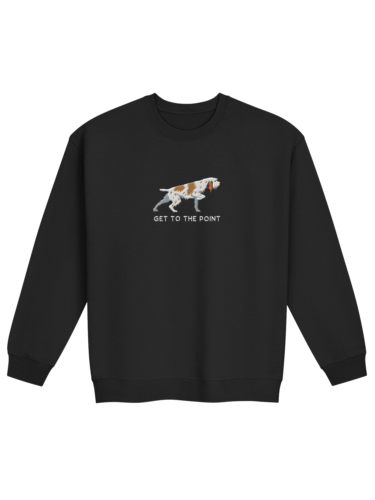 Get to the Point Sweatshirt (Embroidered) of a Spinone Italiano(Tan & White) product image (2)