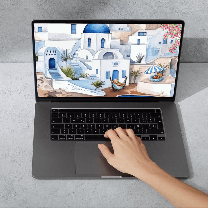 Santorini Dreaming Desktop, Laptop & Smart TV Digital Wallpaper | Instant Download | Multiple Resolutions product image (2)