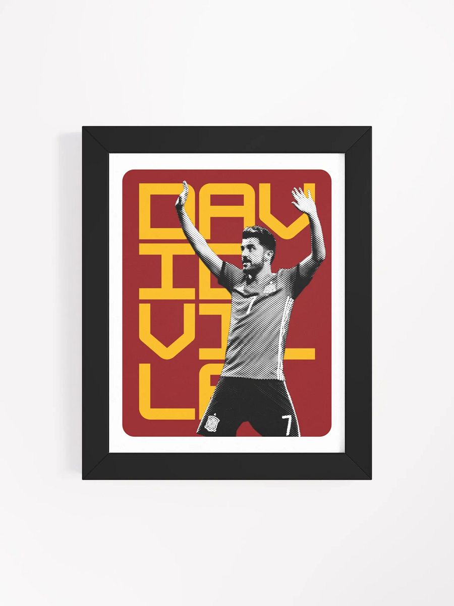 David Villa BW Spain Name Art Framed Print product image (1)