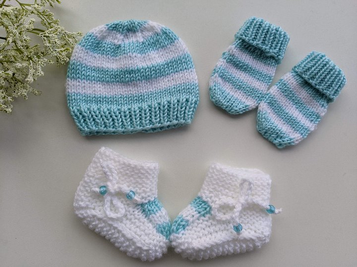 Knit Newborn Baby Striped Patterns Set product image (2)